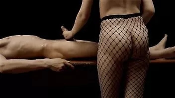 Play Naked masseuse with a big ass jerking off cock